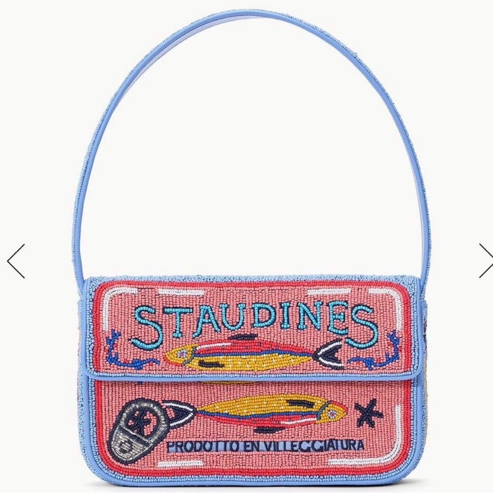 STAUD Tommy Sardine Beaded Shoulder Bag